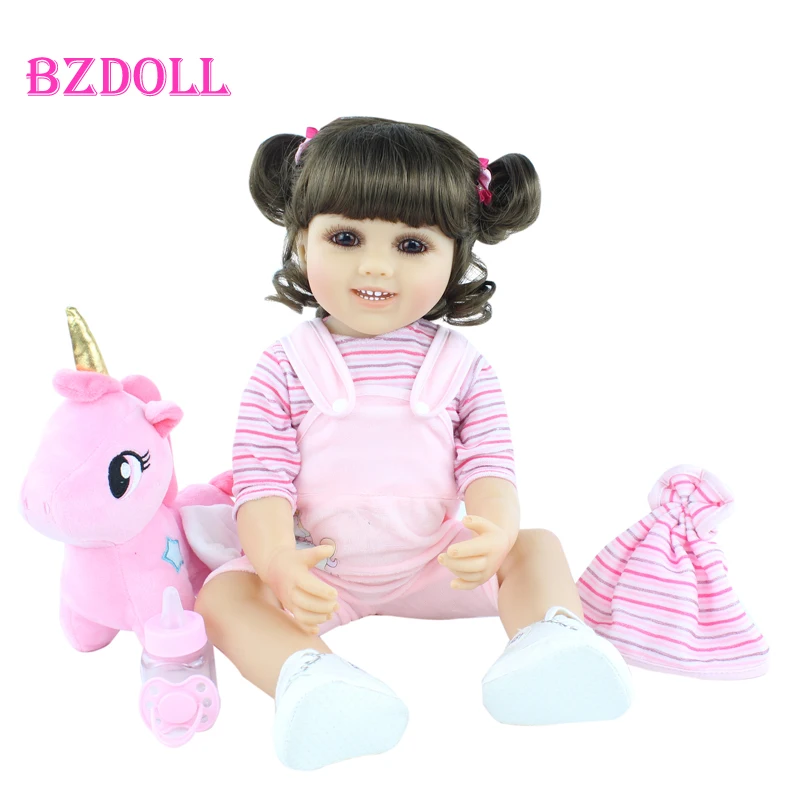 55 CM Visas Silikono Atgimsta Mergina Lėlės Žaislas Vaikui 22 colių Princesė Kūdikių Dress Up Boneca Vaikas, Gimtadienio Dovana Metu