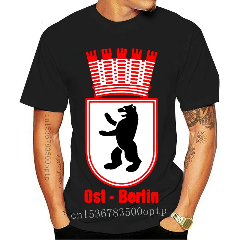 Rytų Berlynas Kapitalo nešiotis Ginklus Ženklelis Ddr Vokietija Emblema Nauja Mados Grafinis Laišką vyriški Laisvalaikio Medvilnės trumpomis Rankovėmis Black Marškinėliai