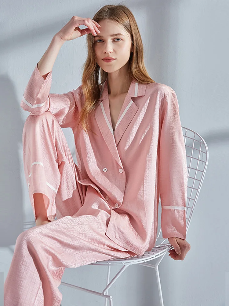 2021 m. Pavasarį Naujas Šilko Paiamas Rinkiniai Moterims Natūralaus Šilko Pižamos 2 Vnt. Nustatyti Sleepwear Namų Drabužių Gryno Šilko Pijama Mujer