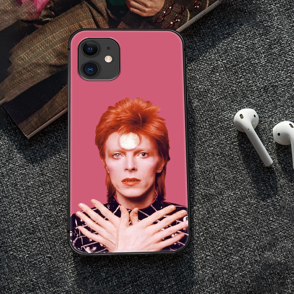 David Bowie Telefono Padengti Korpuso iphone 5 5s se 2 6 6s 7 8 12 mini plus X XS XR 11 PRO MAX black Atgal Tapybos Premjero Tpu