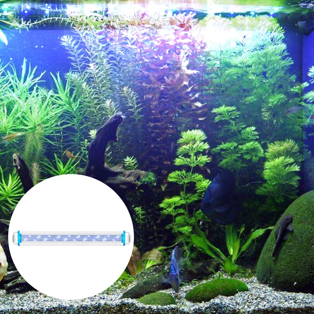 Akvariumas LED Šviesos Super Slim Žuvų Bakas Vandens Augalų Auga Apšvietimo Vandeniui Šviesus Įrašą Mėlyna LED Lempos 18-75cm Augalų 260v