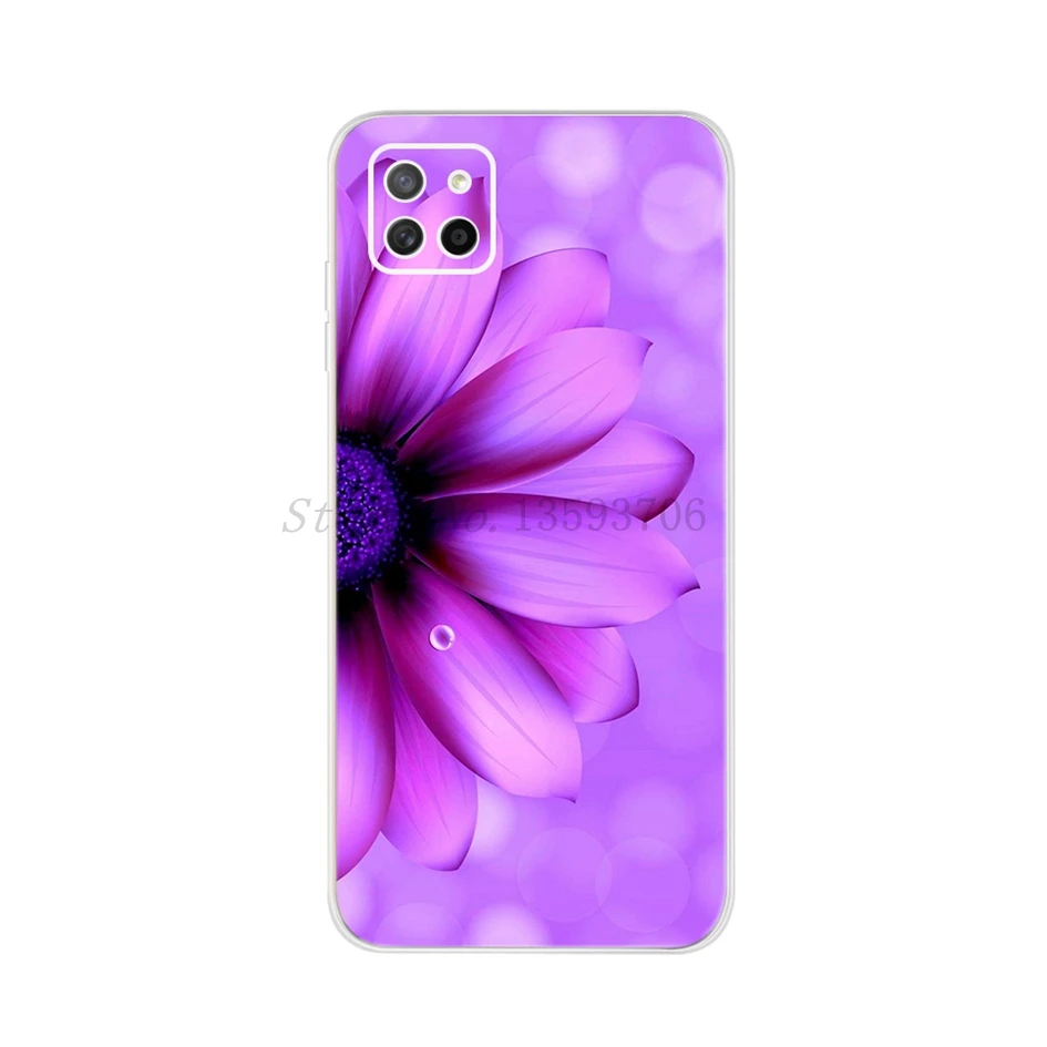 Samsung Galaxy A22 Atveju, Silikoninis Telefono Dangtelį Minkštos TPU Gėlių Bylas 