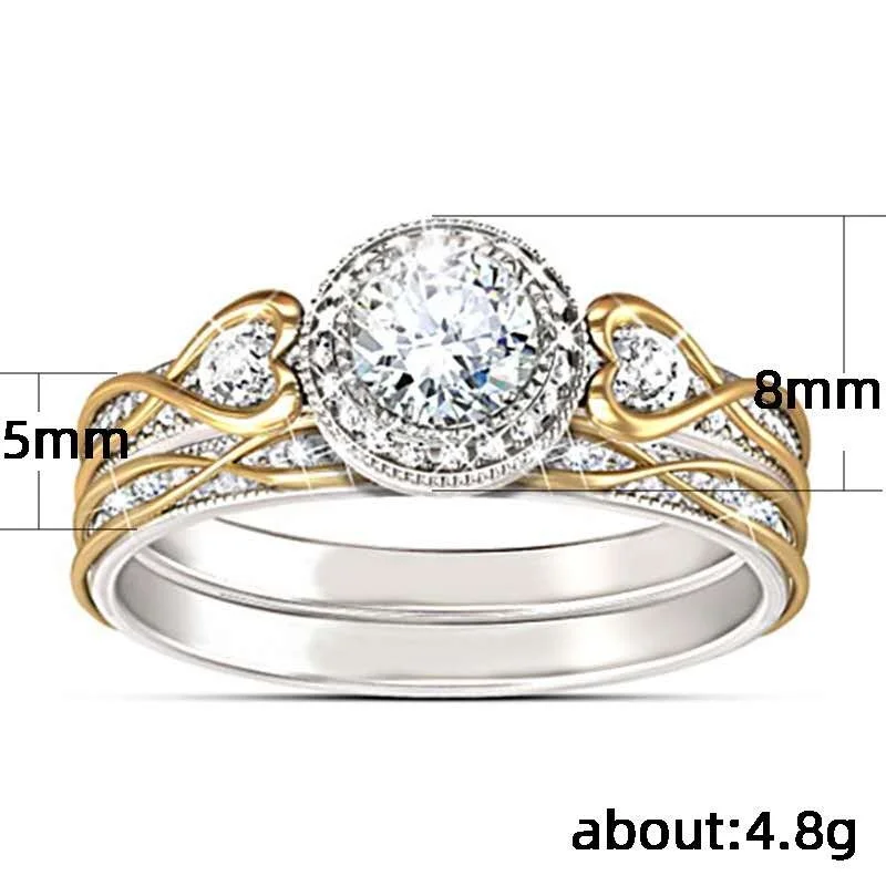 Mados micro santuoka moterų mėgėjams ie meilė, kaip ir anksčiau žiedas baroko stiliaus 2 vnt/komplektas
