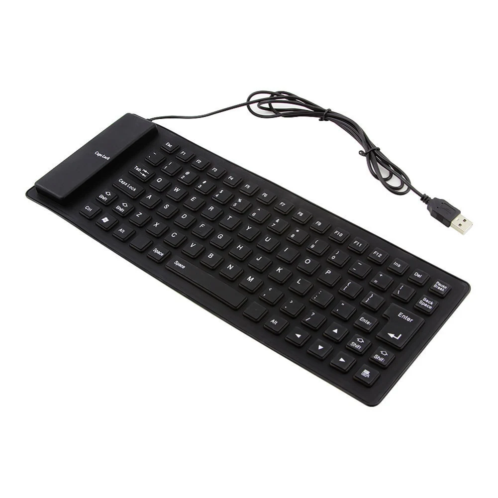 85 Klavišai Nešiojamas Mini USB Klaviatūra, Lankstus, atsparus Vandeniui Minkšto Silikono Žaidimų Klaviatūra Tablet Sulankstomas Kompiuterio Klaviatūra Nešiojamas kompiuteris
