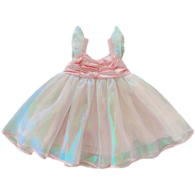 Mergina Vasaros Suknelė 2021 Naujas Spalvingas Plaukioja Rankovės Vaikams Suspender Princesė suknelė, vaikams, drabužiai mergaitėms, drabužiai