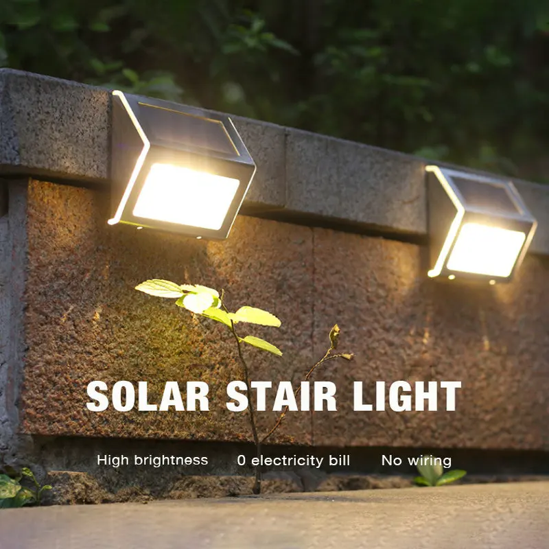 LED Lauko Nerūdijančio Plieno, Saulės Kelias Laiptų Šviesos Saulės Denio Apšvietimas Balkonas, Sodas, Kiemas, Tvora, Šviesos, atsparus Vandeniui 3 LED Šviesos