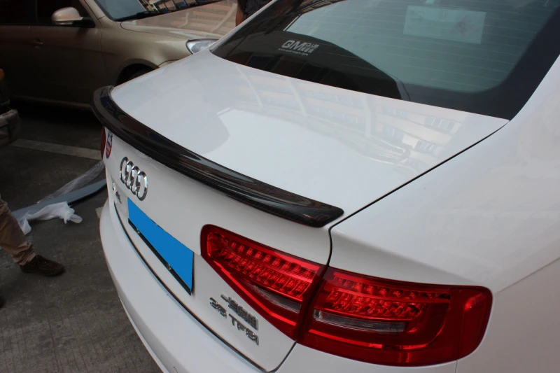 Gerai įmontuoti Nekilnojamojo anglies pluošto, automobilių galinis įkrovos lūpų spoileris auto kamieno lūpų spoileris sparnas Audi A4 B8 B8.5 2009-m.