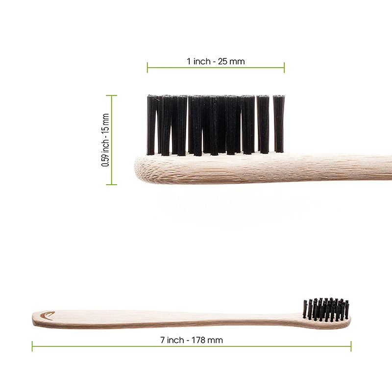 4Pcs/Set Bambuko dantų Šepetėlis su Anglimi, Natūralių Šerių Dantų Priežiūra Namuose Šeimos Kelionės NN