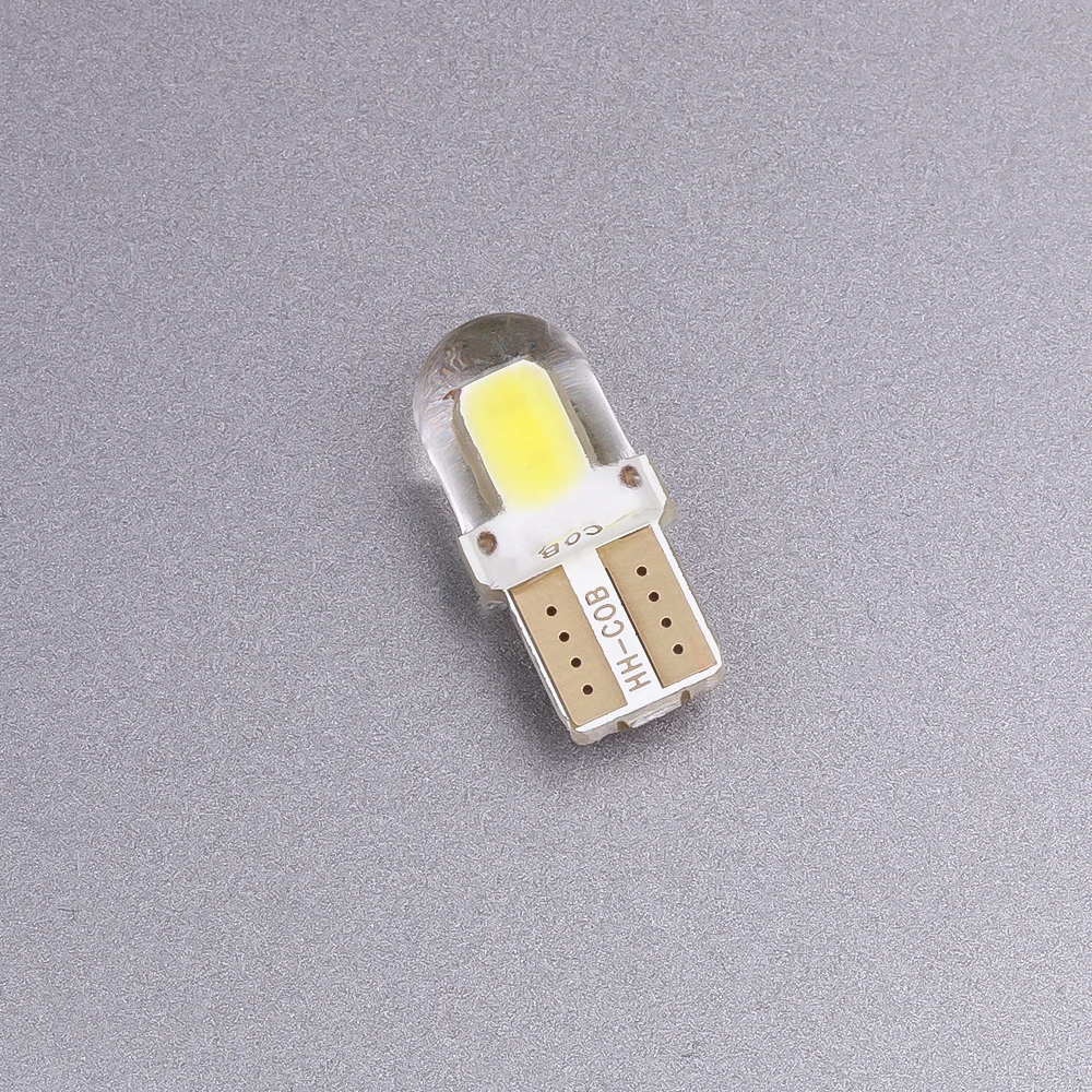 10vnt 4 Žetonų Cob Šviesos diodų (Led T10 W5W 194 168 W5W 4Smd už automobilių Lemputės Pleišto Šalinimo Lemputė Canbus Silikagelio Automobilio Licencijos Šviesos