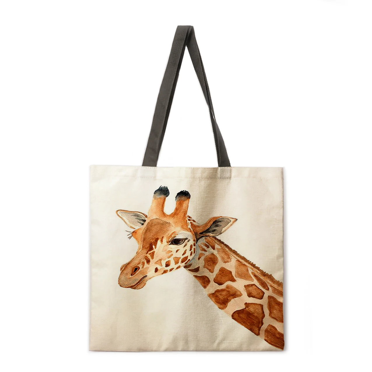 Aliejaus tapybai žirafa spausdinti nešti maišą nešti maišą atsitiktinis nešti maišą pečių maišą moterų paplūdimio krepšys sulankstomas pirkinių krepšys
