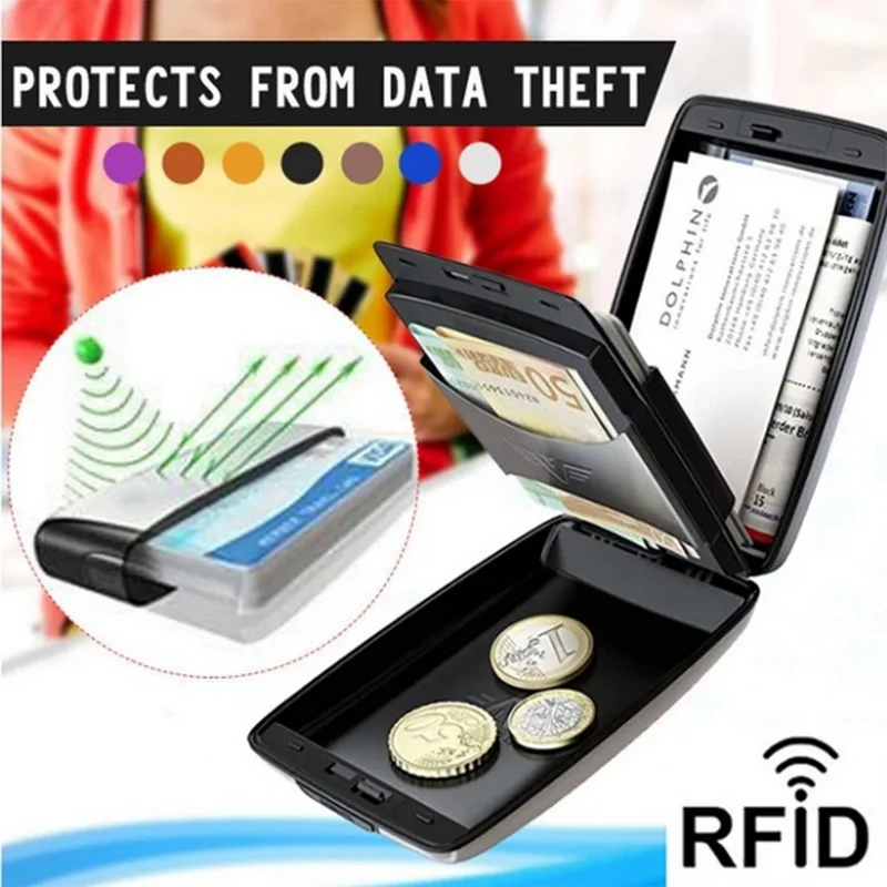 2021 Naujų Aliuminio Metalo Bankcard Blokavimo Sunku Atveju Piniginės Kreditinės Kortelės Anti-RFID Nuskaitymo Apsaugoti Turėtojas Vyrams ir Moterims