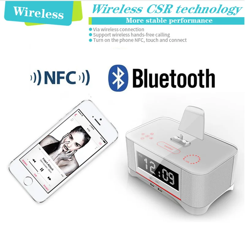 A8 LCD Skaitmeninis FM Radijo Žadintuvas veikia NFC, 