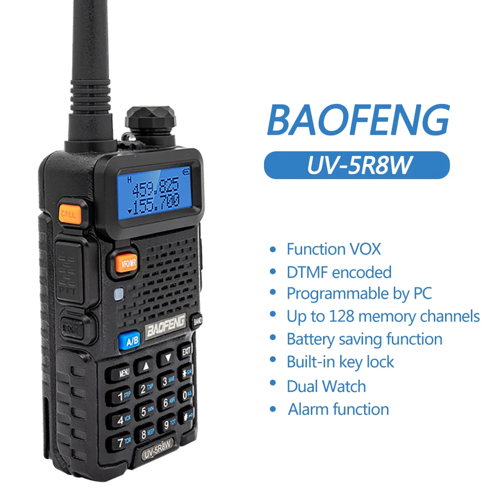 Baofeng UV-5R 8W Didelis Galingas VHF/UHF Ilgo Nuotolio Du Būdu Radijo Walkie Talkie CB Kumpis Nešiojamų Radijo Pofung UV5R Medžioklės