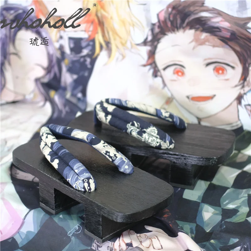 WHOHOLL Japonijos Užkemša Šlepetės Anime Cosplay batai Vyras moteris Mediniai Geta fifo Platforma Patalpoje Šlepetė Sandalai