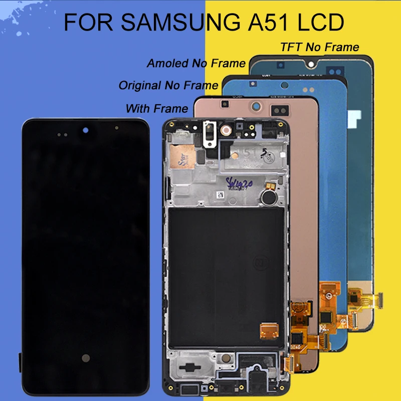 Catteny 6.5 colių Samsung Galaxy A51 Lcd ekranas Su lietimui Stiklo Ekranas skaitmeninis keitiklis A515 Ekranas Asamblėjos A515F Nemokamas Pristatymas