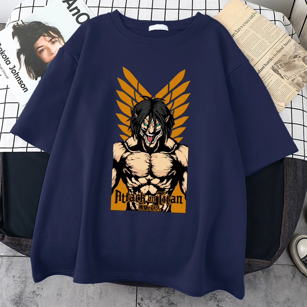 Išpuolis Titan Japonijos Anime Spausdinimo Vyrų T-Shirt Stilius O-Neck T Marškinėliai Mados Kvėpuojantis Tshirts Paprastumo S-Xxxl Mens Viršų