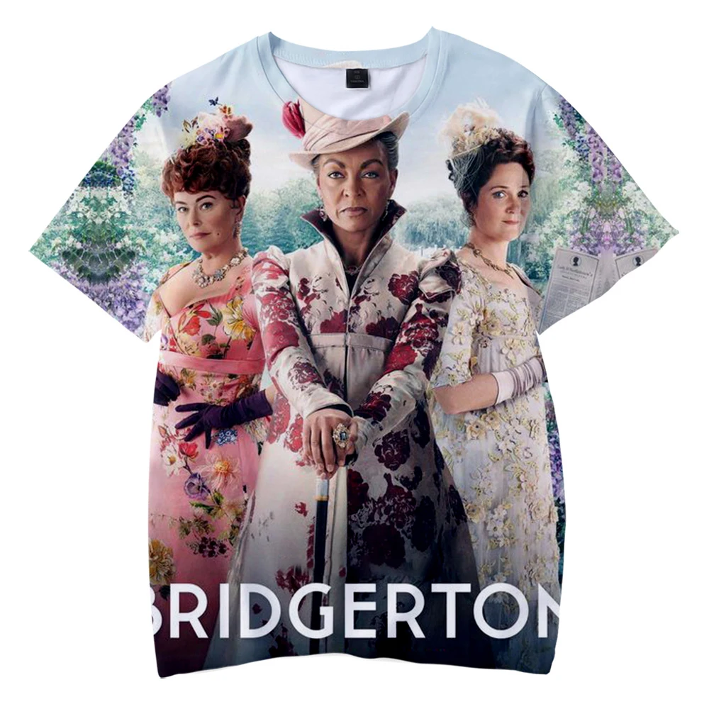 Bridgerton 3D Atspausdintas T-shirt O-Kaklo Moterų, Vyrų Marškinėlius trumpomis Rankovėmis Harajuku Streetwear Tv Serialas Mados Palaidinukė