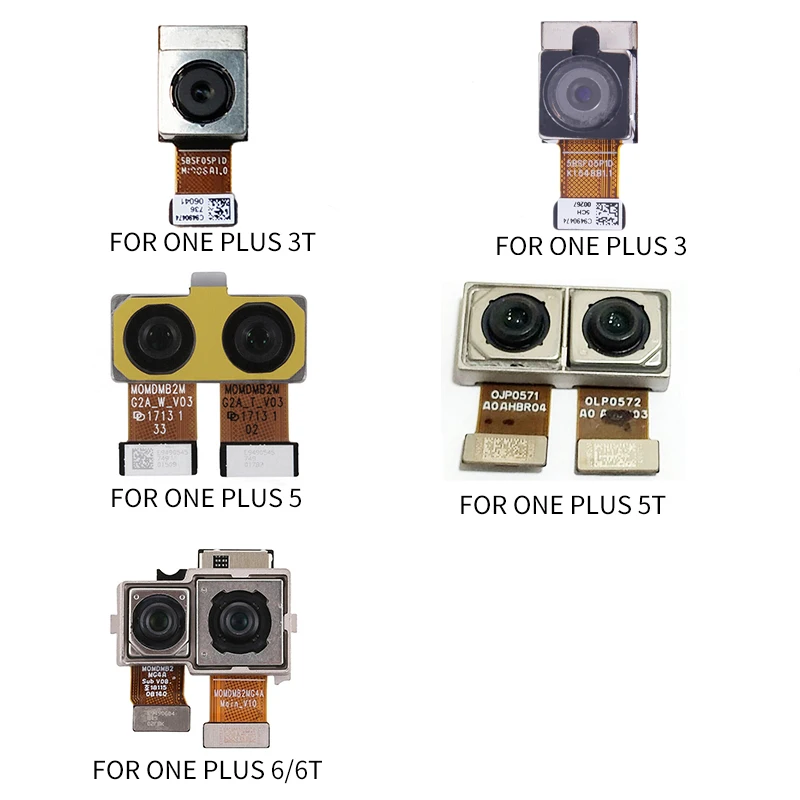 Atgal Galinio vaizdo Kamera Modulis Flex Kabelis Oneplus 3 3T 5 5T 6 6T Didelis galinė vaizdo Kamera Flex Kabelis Atsarginių Pakeitimas, Remontas, Dalys