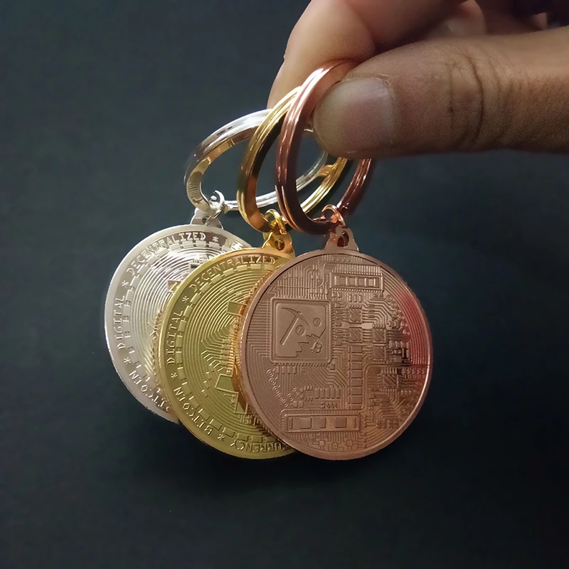 Didmeninė Auksą, Padengtą Bitcoin Monetos Key Chain Kolekcines Monetos Meno Kolekcija Dovanų Fizinių Metalų Antikos Imitacija Namų Dekoro