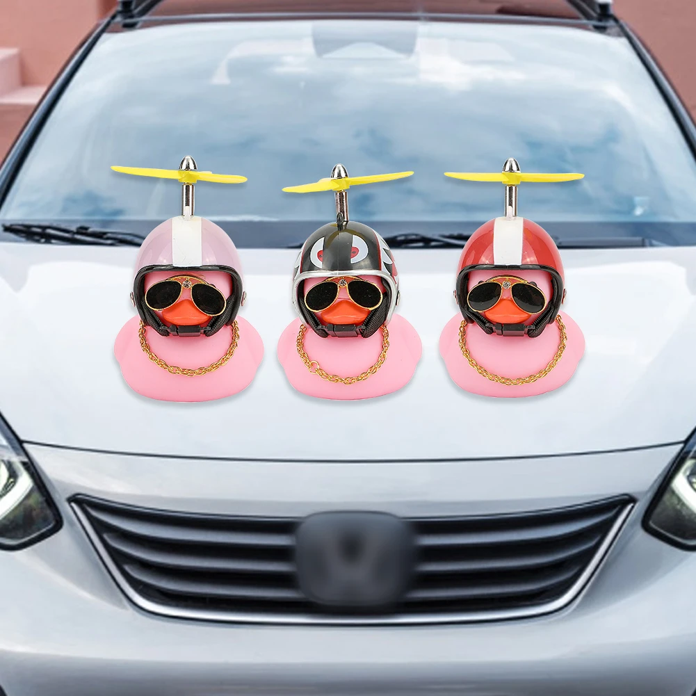 Naujas Rožinės spalvos Automobilis Antis su Šalmu išversta Vėjo Maža Geltona Antis Kelių Dviračių Šalmas Motorinių Automobilių Ornamentu galinio vaizdo Veidrodėlis