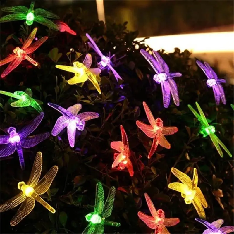Karšto LED Saulės Styginių Šviesos Dragonfly Vandeniui Lauko Sodo Šalis Dekoro Šviesos Ruože Kalėdų Dekoro Saulės Lempos