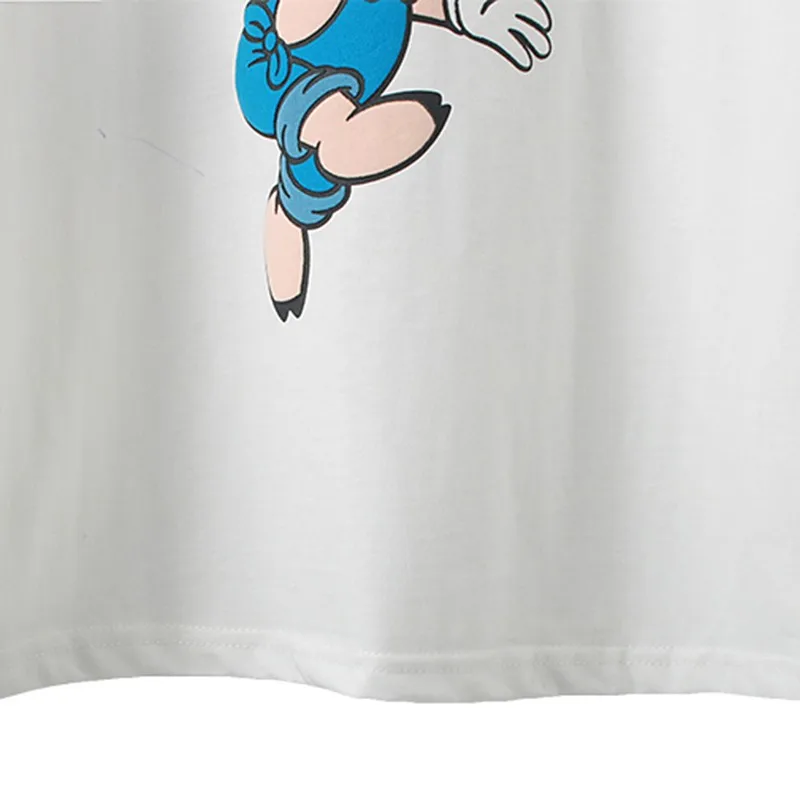Artsnie Vasaros 2021 Disney Animacinių filmų Kiaulių T Shirt Moterims, O Kaklas Trumpas Rankovės Megztos Viršūnes Streetwear Laisvalaikio Moteriški Balti marškinėliai