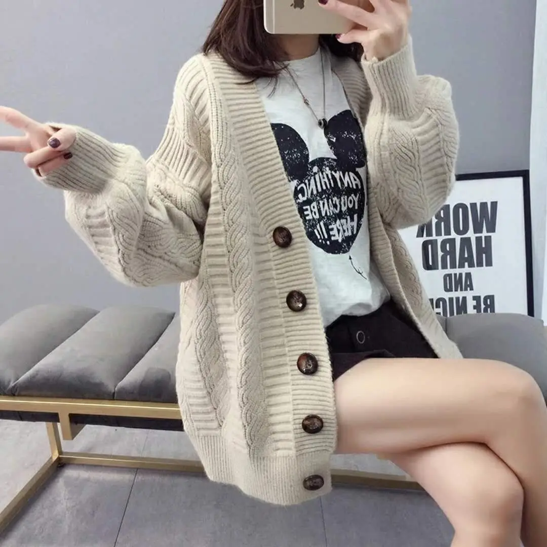 Moterų Džemperis cardigan striukė moteriška prarasti korėjos mados studentas pavasarį ir rudenį megztinis tendencija zaraing moteris 2021 megztinis