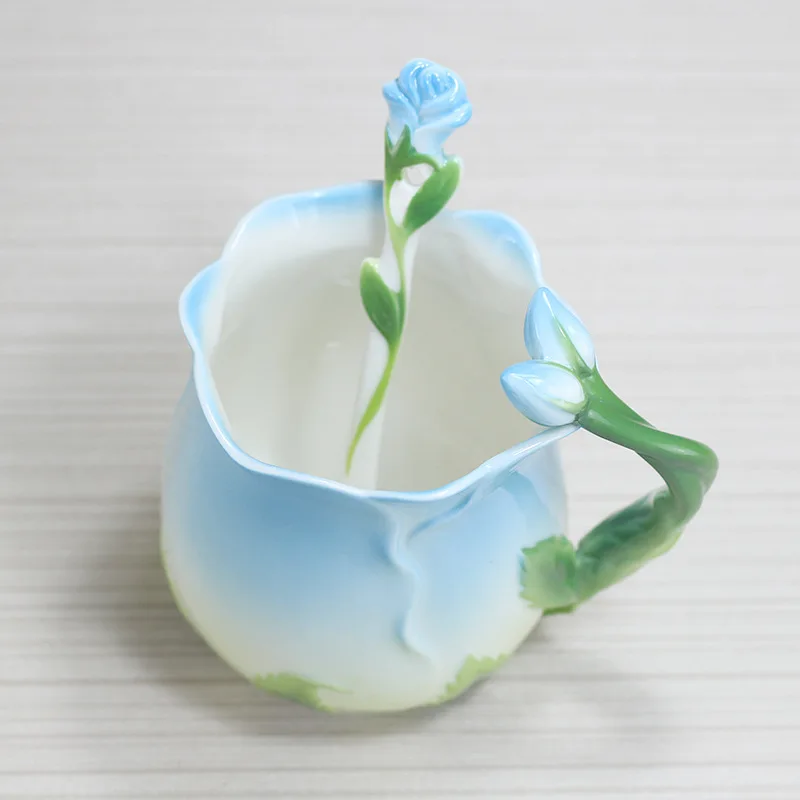 Jinfulan naujų rožių Puodelis kūrybos rose modeliavimo estetizmo keramikinis puodelis didelės talpos Puodelis