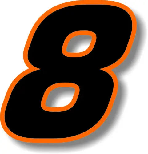 Karšto SellFor Automobilių Custom Race Skaičius Kvadratinių Šrifto Juodos spalvos su Oranžinės spalvos Sienos Lipduką Grafinis Accessories8x3cm