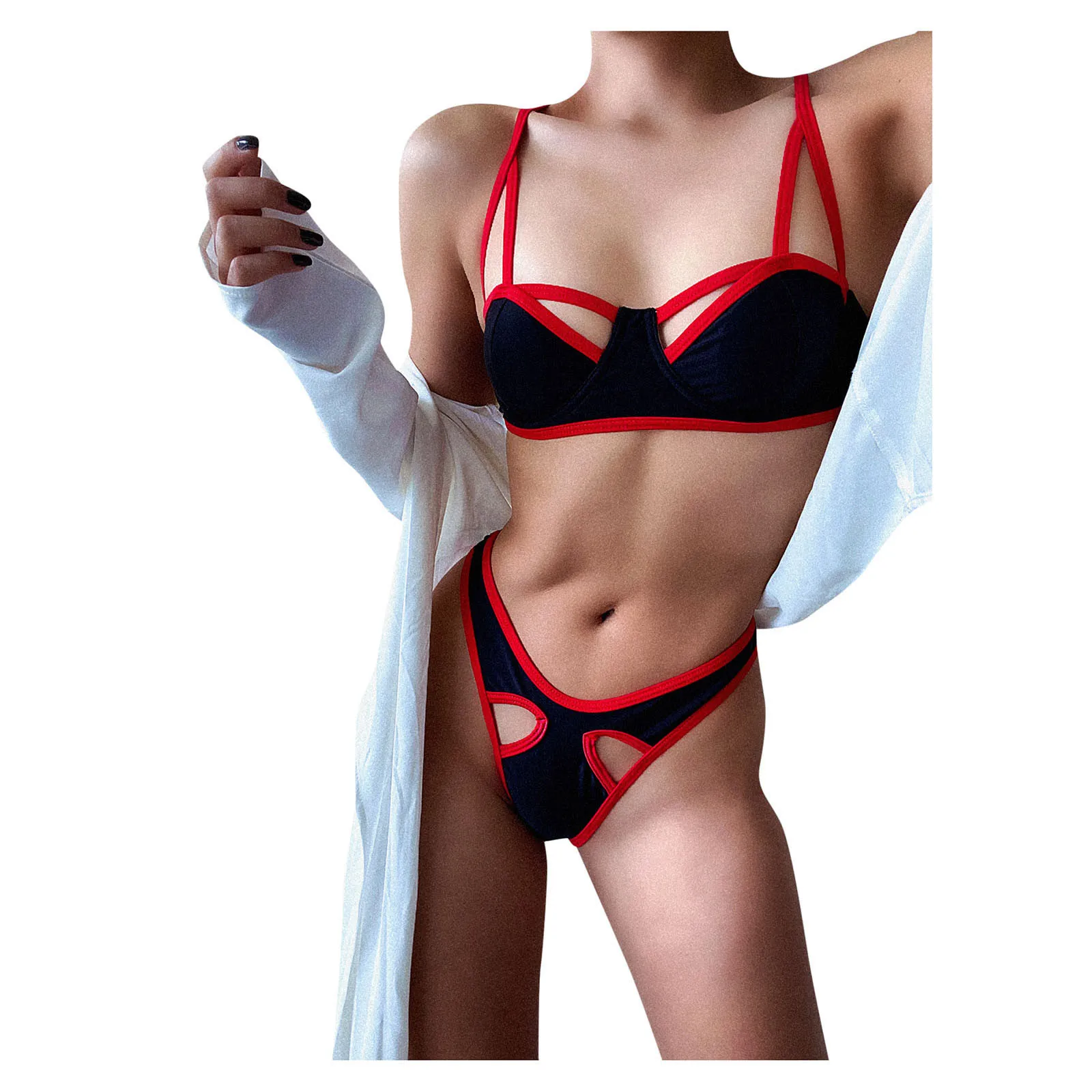 2021 Sexy Push Up Set Moterų Tvarstis Spalvų atitikimo Bikini Aukštai Supjaustyti maudymosi kostiumėlį, maudymosi Kostiumėliai, maudymosi kostiumai, Maudymosi Drabužiai Biquini