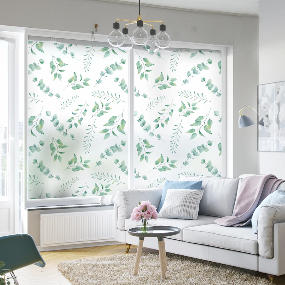 Statinio stiklo, langų plėvelė privatumo apsaugos gaivus žaliosios modelis virtuvės, miegamojo namų puošybai BLT3070