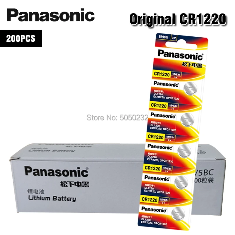 200pc originalus prekių už PANASONIC cr1220 3v mygtuką ląstelių monetos baterijas žiūrėti DL1220 BR1220 ECR1220 LM1220 KCR1220 KL1220