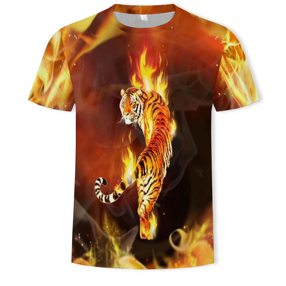 Gyvūnų Tigras 3D Spausdinimo Mados vyriški Ir moteriški Marškinėliai Atsitiktinis O-Kaklo Laisvi, vyriški Drabužiai, Kvėpuojantis Hip-Hop ' o T-Shirt Vyrams