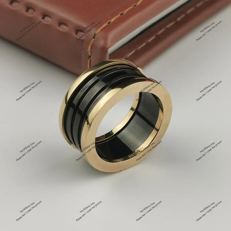 Originalus prekių titano plieno žiedas vyrams ir moterims baltas juodas keraminis žiedas Valentino Dienos dovana aukštos papuošalai