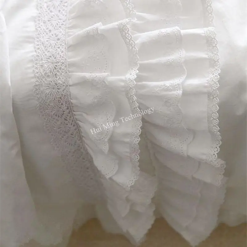Prabanga Dėmių patalynės komplektas baltos Europoje elegantiška siuvinėjimas nėrinių antklode padengti užvalkalas pynimas amatų torto sluoksniai lovatiesė HM16B