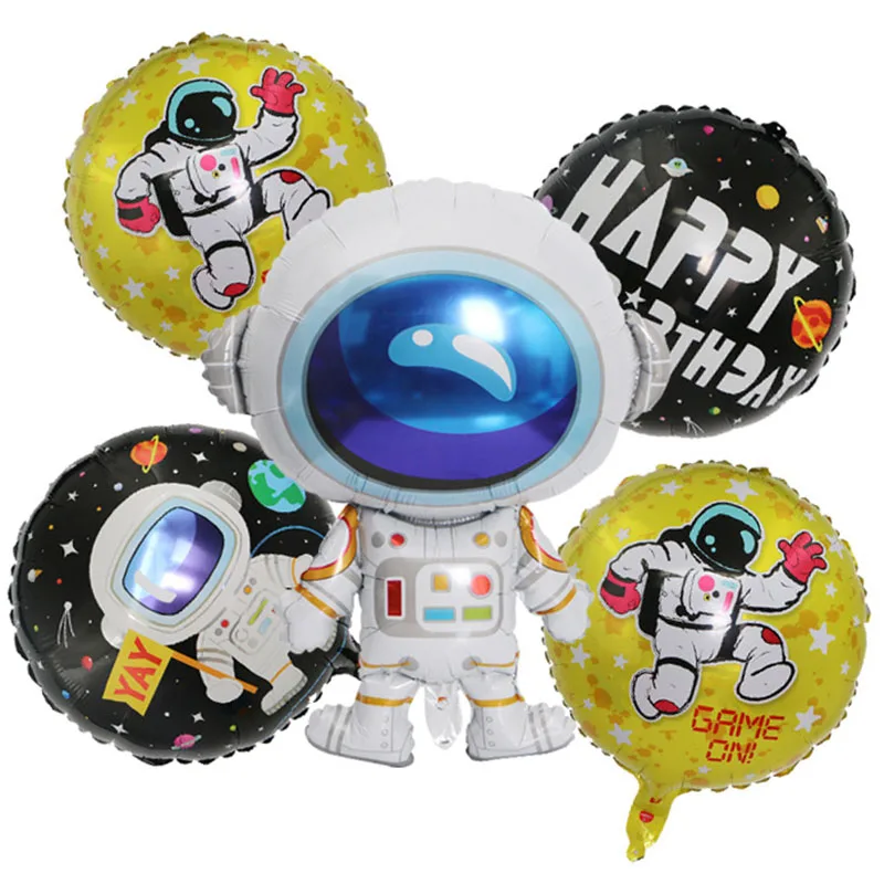 Astronautas Gimtadienio Rinkinys Aliuminio Folija Balionai Baby Shower Dekoracijos Berniukas Žaislai Helio Globos Vaikai Prekių Balionų Dekoras