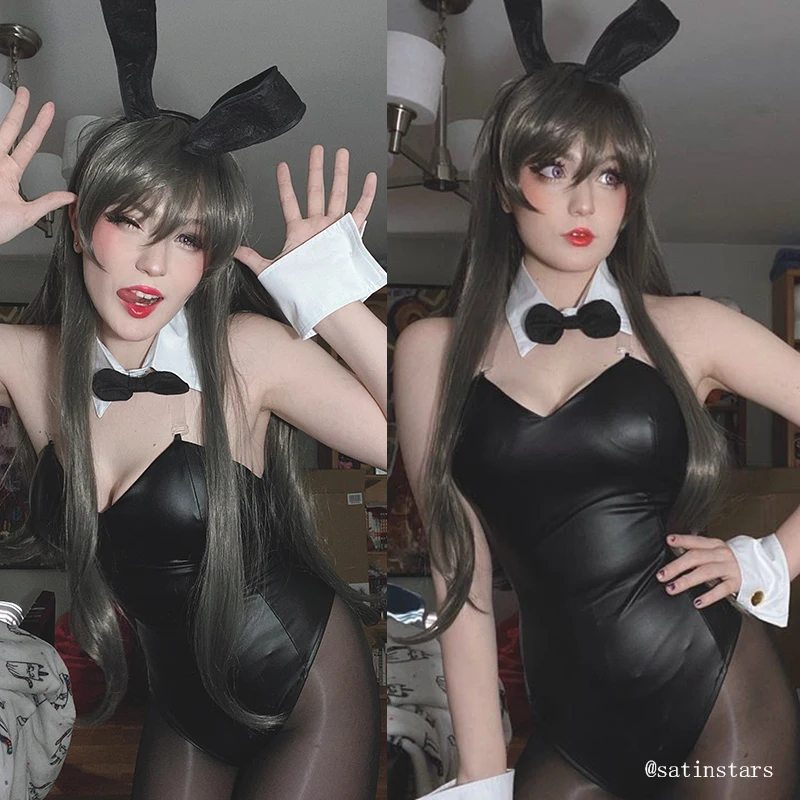 Anime Sakurajima Mai Cosplay Kostiumas Helovinas Moterys Juoda Sexy Jumpsuit Rascal Nėra Svajonė Bunny Mergina Senpai Cos