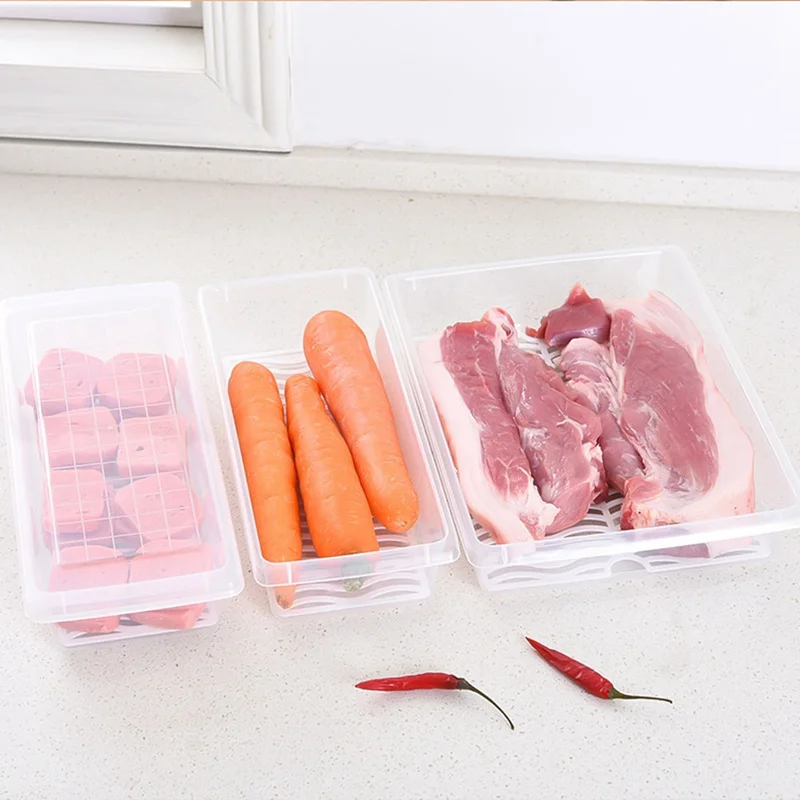 Maistą Šviežią Storage Box Konteineriai, Virtuvės Šaldytuvas Organizatorius Atveju Nuimamas Nutekėjimo Plokštelė, Plokštelę Laikyti Vaisių, Daržovių, Mėsos