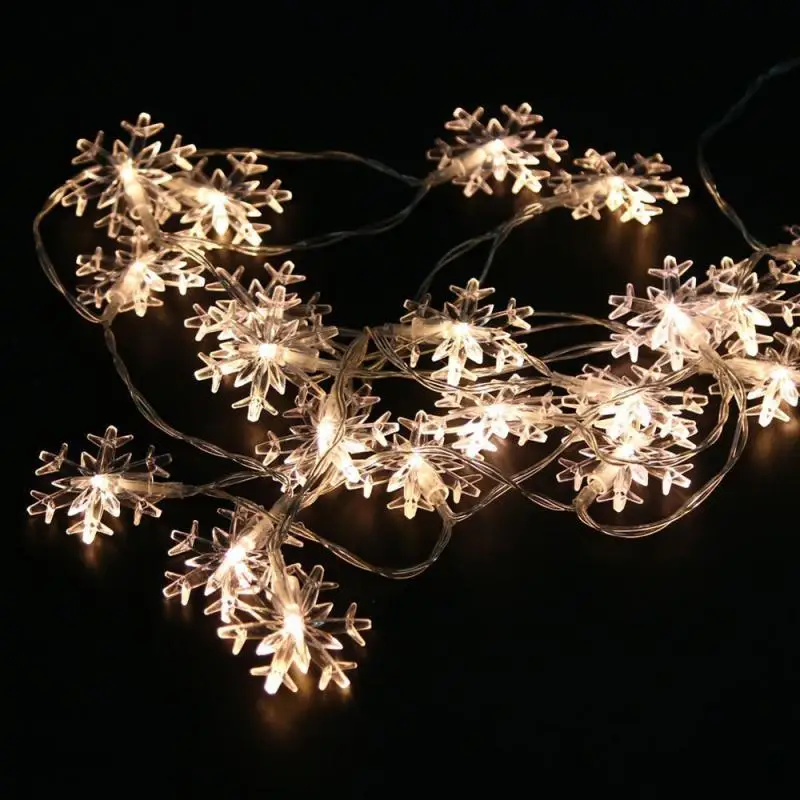 3/6/10M LED Snaigė String Light Christmas Garland Pasakų LED Kamuolys Šviesos Žibintai Kalėdos Lauko Vestuves Dekoro Baterija Powe