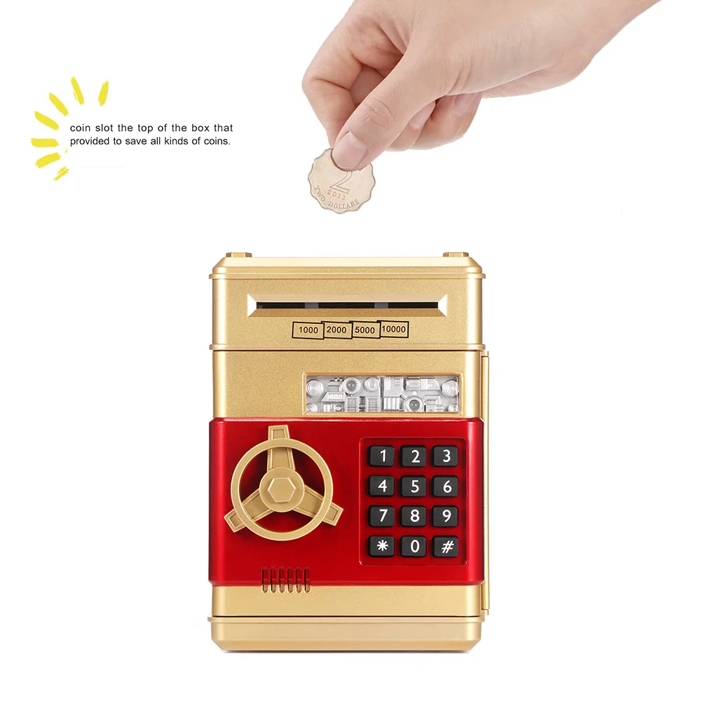 Elektroninių Piggy Bank ATM Slaptažodį taupyklė Pinigų Monetų Taupymo Automatinis Indėlių Banknotų BANKOMATŲ Banko seifo Vaikams, Vaikų Kalėdų Dovana