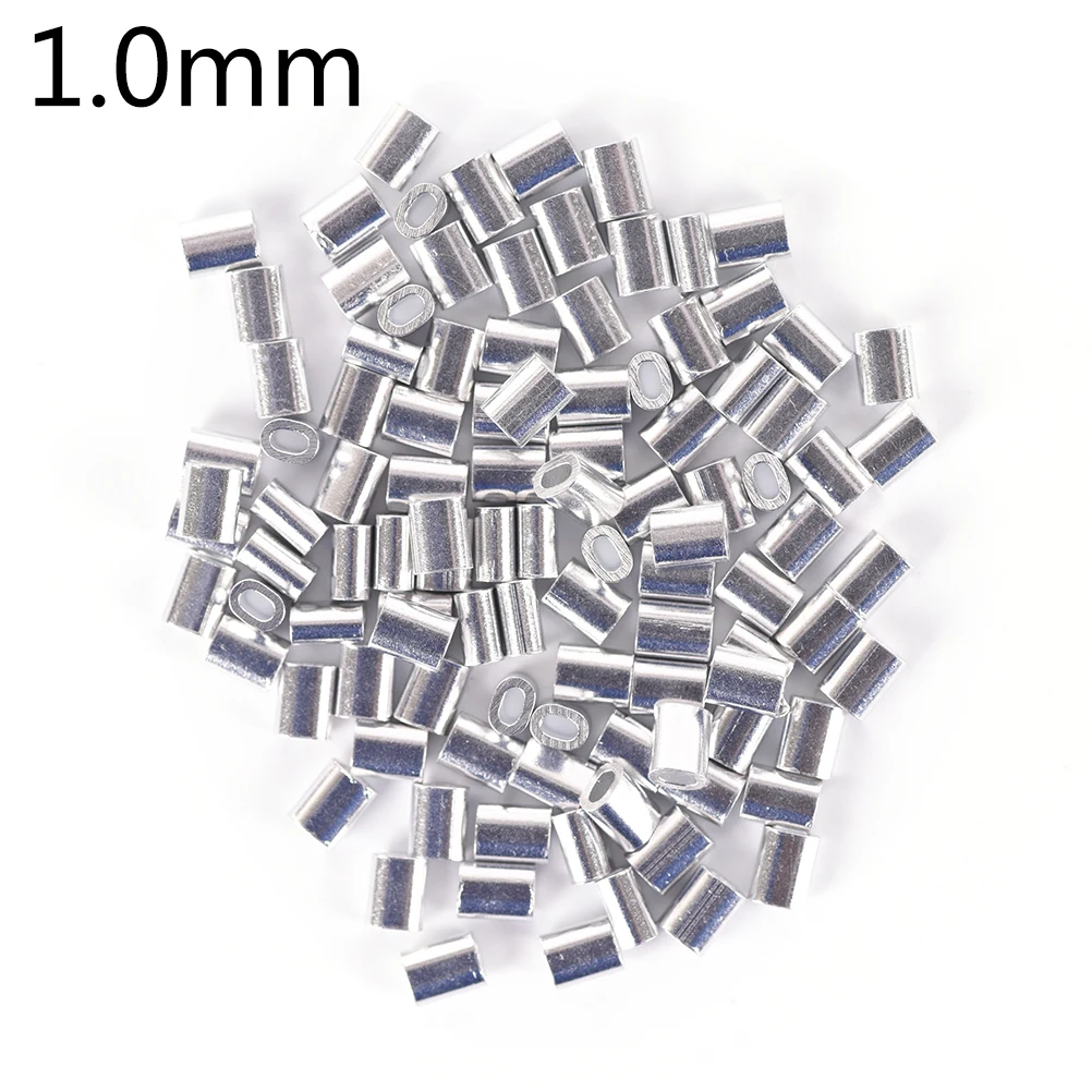 1.0 mm, 1,2 mm, 1,5 mm Premium Vieną Aliuminio rankovėmis vienagijai siūlai, Takelažas Pėdsakų Lyderis Garbanos 100vnt