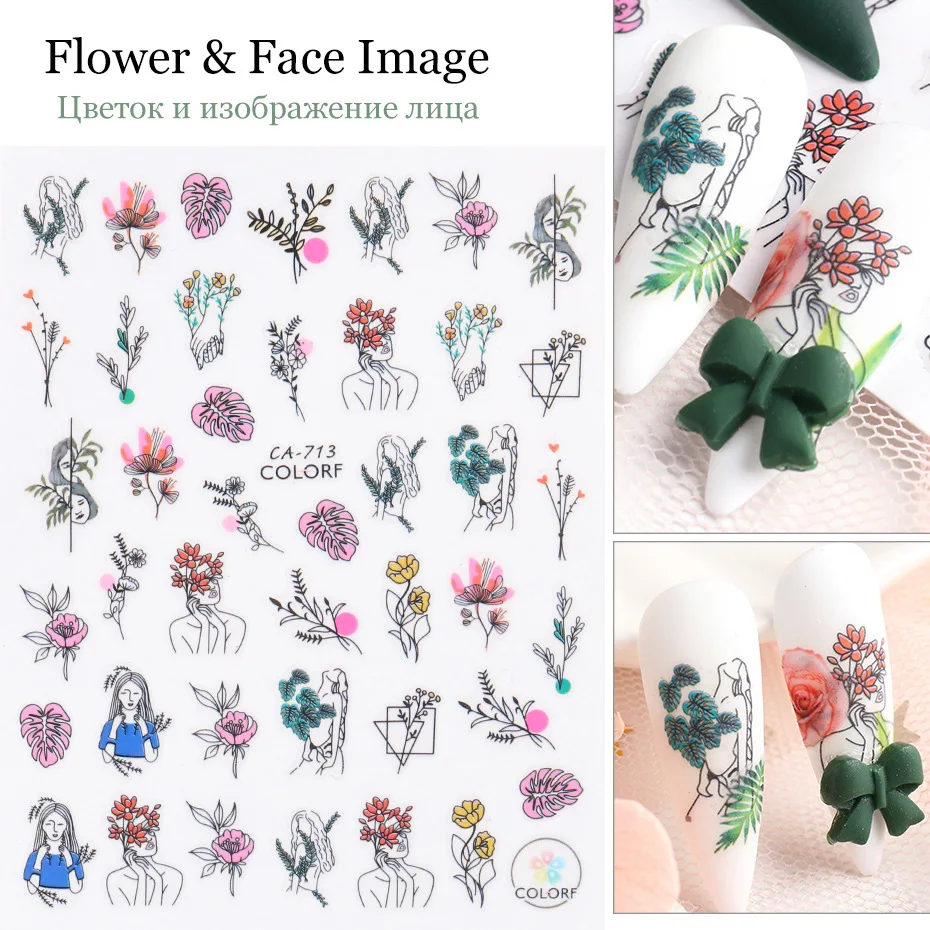Naujas manikiūro 3D lipnios etiketės pavasario ir vasaros gamtos gėlės modeliavimas, džiovintų gėlių spalvos nagų lipdukai