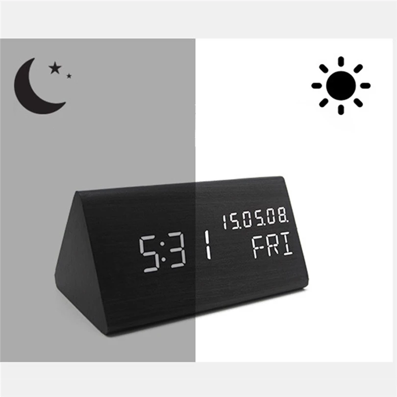 Skaitmeninis Laikrodis LED Laiko Rodymo Signalo Parametrus Medienos Pagaminti Elektros Laikrodžiai Darbalaukio Maitinamas AAA Laikrodžiai, Stalo Dekoras J50
