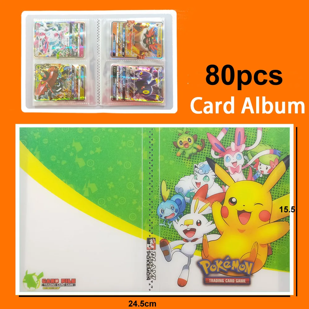 80/240PCS Pokemon Kortas Albumą Knyga Cool Anime prancūzų Žaidimo Kortelės EX GX Kolektorių Laikiklis Katalogą Viršaus Pakraunama Sąrašą, Žaislai, Dovanos Vaikams