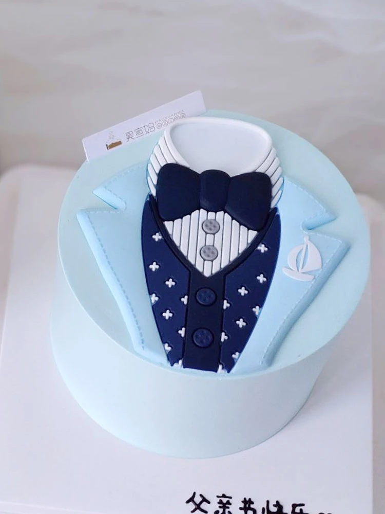 Laimingas tėvo diena, tėtis pyragas apdaila apdaila minkšta guma mėlynas kostiumas peteliškę gimtadienio desertas pyragas topper Meilės Dovanos