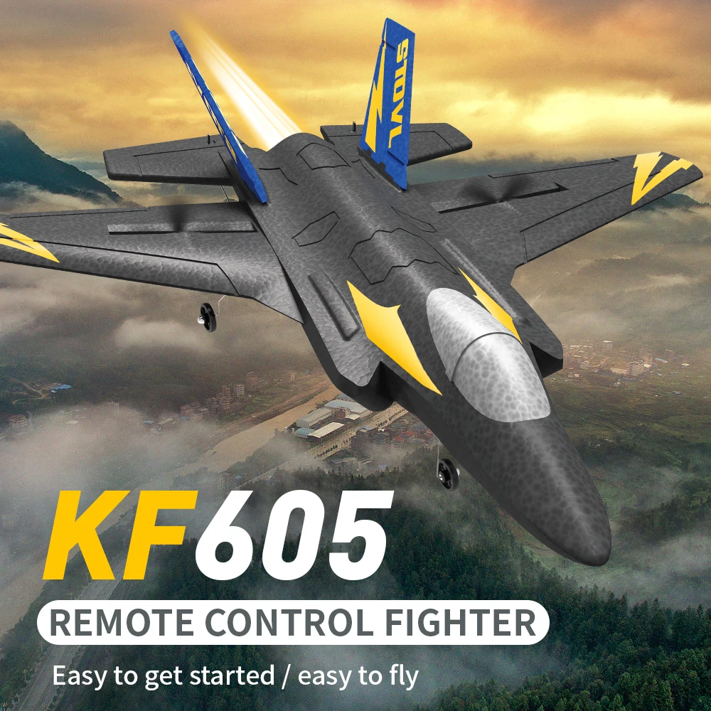 KF605 RC Lėktuvų KFPLANE Kovotojas 2.4 G 4CH 6 Ašių Giroskopas Automatinis Balansas 360° Virtimo ELP RTF Elektros RC Lėktuvo Sklandytuvas