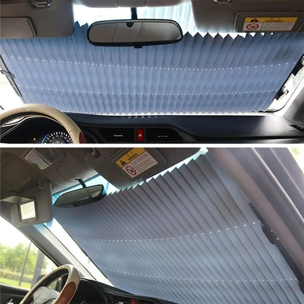 Anti-UV Automobilio priekinio, galinio Stiklo Užuolaida Automobilių skėtį nuo saulės Padengti Bagažo Nustatyti Lankstymo šviesą Atspindinčios Plėvelės Užuolaidos Automobilių Saulė Pavėsyje Dropshipping