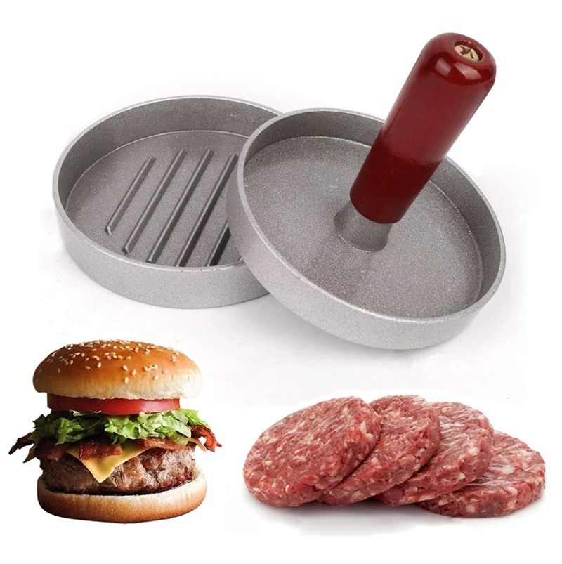 Mėsainiai Mėsos Pelėsių 9 cm, Apvalios Hamburger Paspauskite Aliuminio Lydinio Mėsainių Mėsos Grill Jautienos Pelėsių Mėsainiai Paspauskite Patty Maker Pelėsių