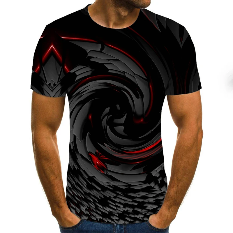 Įdomus 3D Geometrinis Kamufliažas vyriški T-shirt Harajuku Mados Viršūnes Vasaros Atsitiktinis Pledas Apvalios Kaklo Marškinėliai Plius Dydis Streetwear Apykaklės