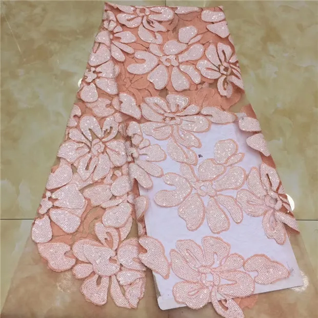 Aukštos klasės Nigerijos 3D vestuvių nėrinių audinio vaiskiai balta vėliau kaip iki Afrikos nėriniai, prancūzų nėrinių audinys, 2018, dubajus blizgučiais suknelė X11